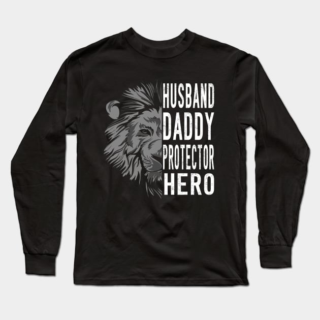 husband daddy protective hero.father's day gift Long Sleeve T-Shirt by DODG99